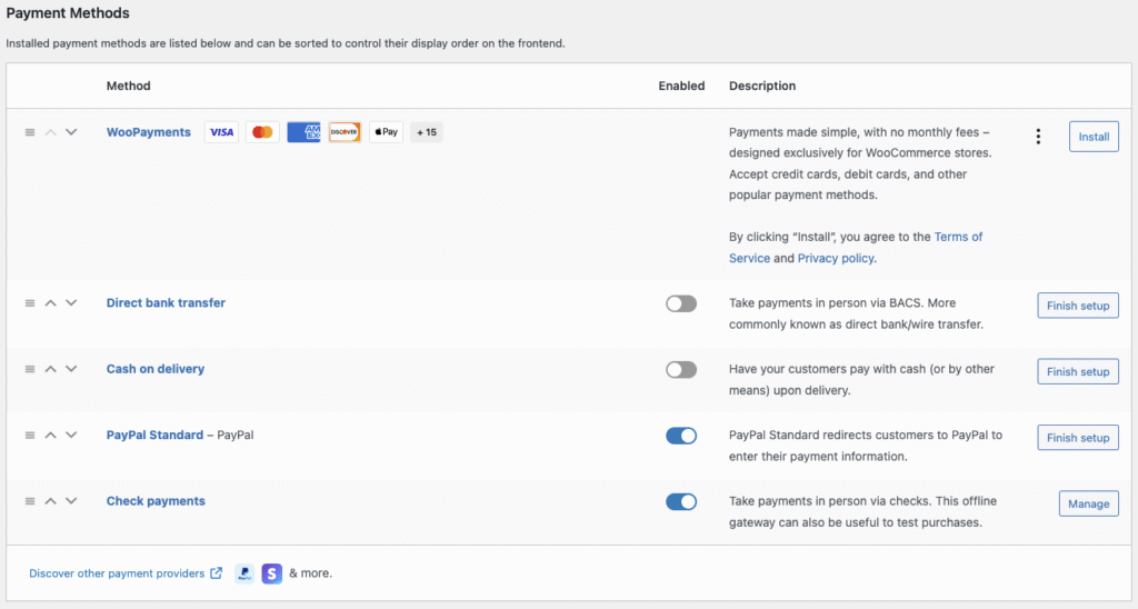 Host Workshops And Training Sessions With Fooevents 6 Screenshot Of Woocommerce Payments Settings Showing Active Payment Gateways.