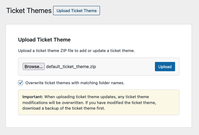 Updating Fooevents Ticket Themes