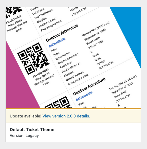 Fooevents Ticket Themes Version Numbers