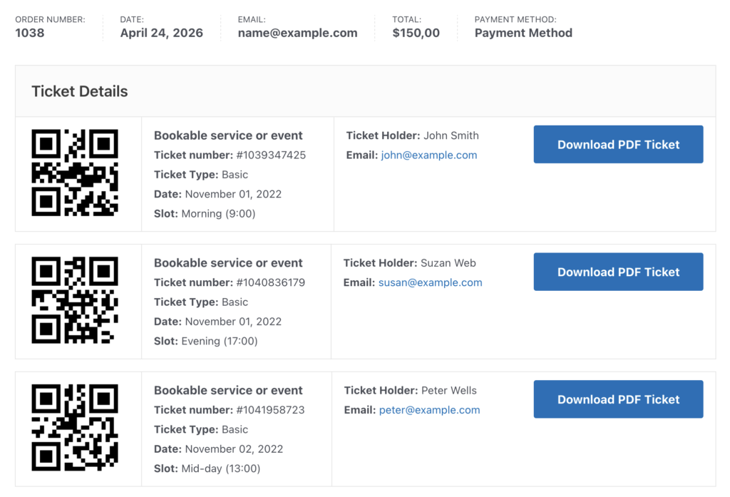 Fooevents Thank You Page Tickets