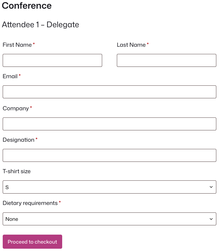 aangepaste deelnemersvelden